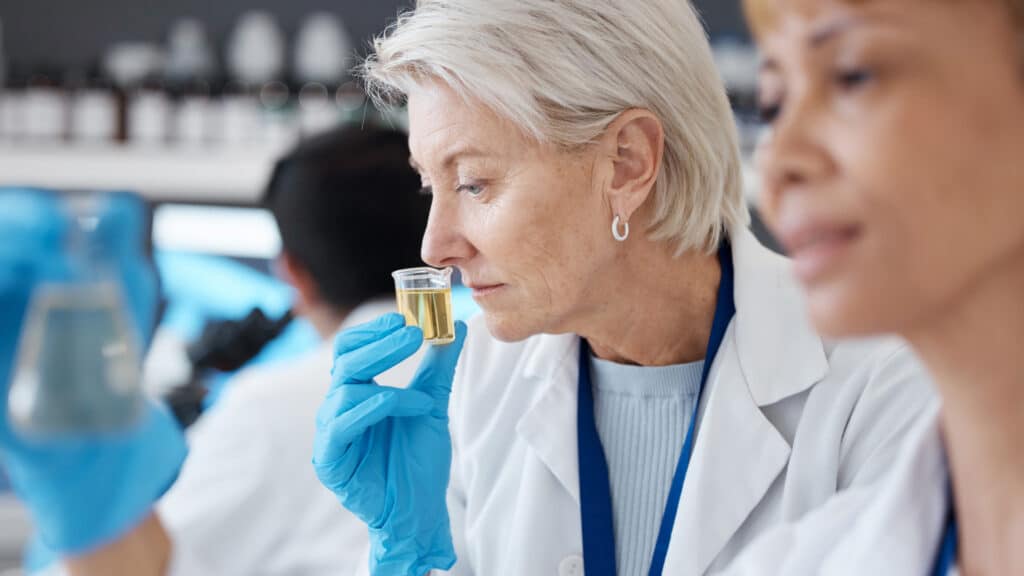 Scientist smelling Scents